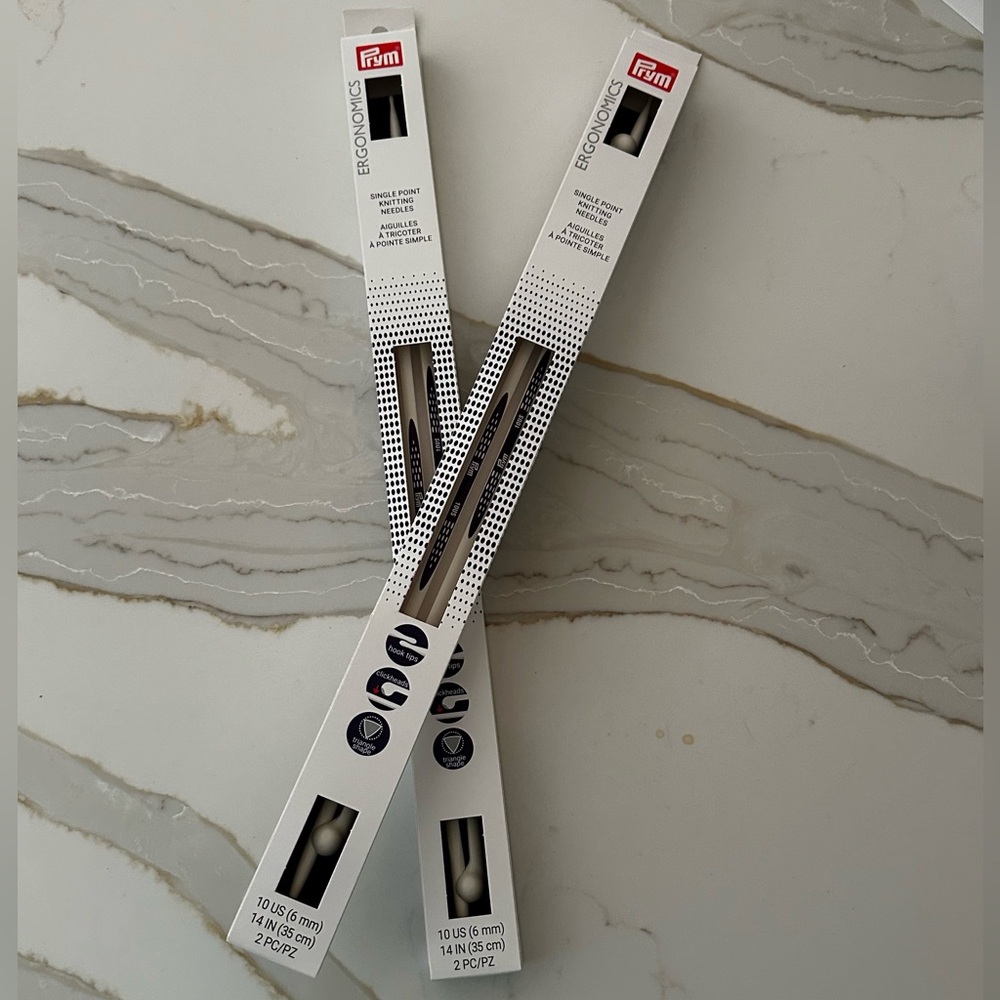 NWT 2 sets of Prym ergonomics Size 10 6mm 14” knitting needles